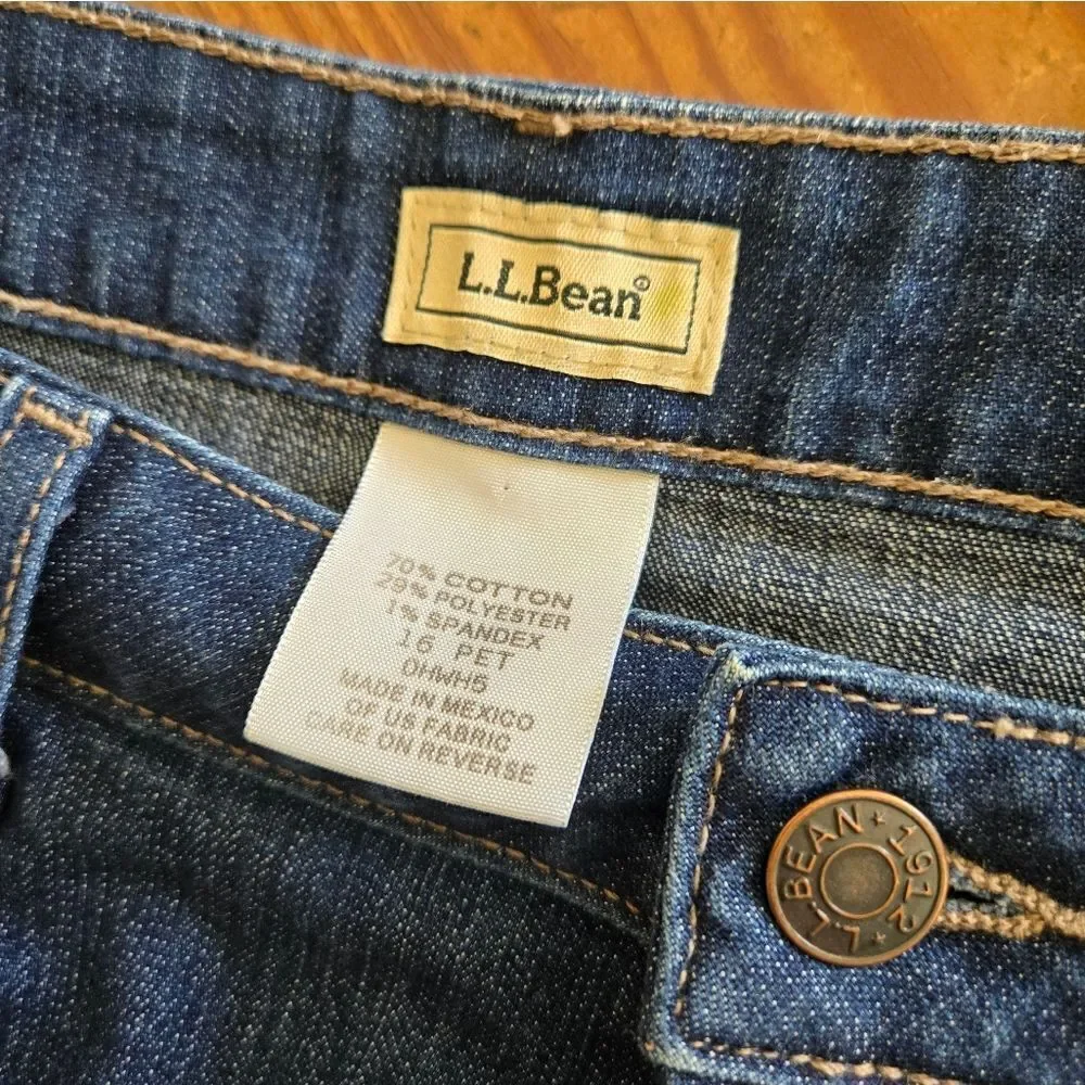 L.L. BEAN Dark Denim Long Shorts Plus Size